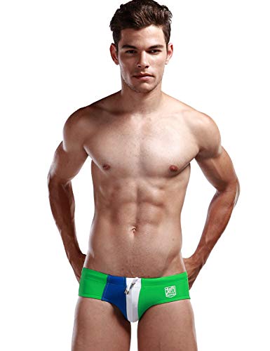 SEOBEAN Mens Low Rise Sexy Swimwear Boxer Brief Trunks 2226 (S(25-27