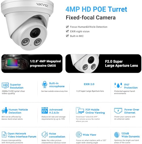 VIKVIZ 4MP PoE IP Camera thumbnail 2