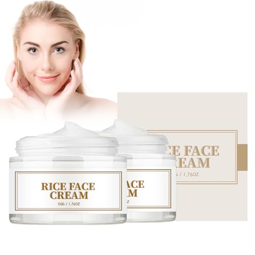 Crema Facial De Arroz, Crema Facial Iluminadora De Arroz, Nutrición Profunda, Crema Facial Antienvejecimiento, Mejora La Firmeza De La Piel Y Reduce Las Arrugas, 2 PCS