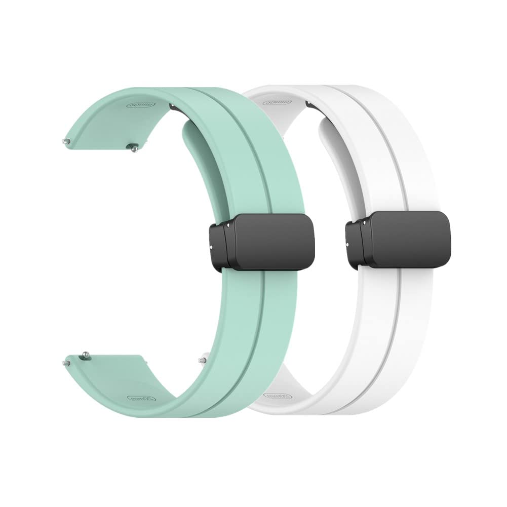 Bands for Forerunner 255/265 Music, 22mm Watch Band with Folding Clasp Soft Silicone Wristband Replacement Strap Compatible with Garmin Vivoactive 4/Venu 2-image-49