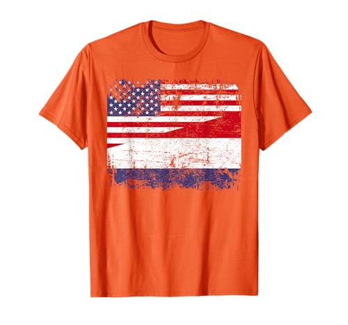 Dutch Roots | Half American Flag | Netherlands T-Shirt