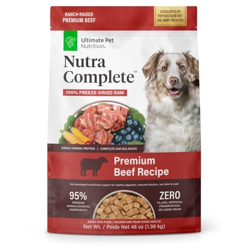ULTIMATE PET NUTRITION Nutra Full Uncooked Freeze Dried Canine Meals, Veterinarian Formulated with Antioxidants, Prebiotics & Amino Acids (3 Pound, Beef) ULTIMATE PET NUTRITION Nutra Full Uncooked Freeze Dried Canine Meals, Veterinarian Formulated with Antioxidants, Prebiotics & Amino Acids (3 Pound, Beef)