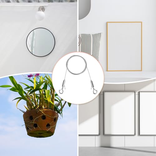 Image of M METERXITY 2-Pack Adjustable Picture Hanging Wire Kit, 2mx1.5mm Mirror Hanging Wire, Holds Up to 132lbs(60kg) 6.6FT Picture Frame Wire for Billboards /Basket /Flowerpot