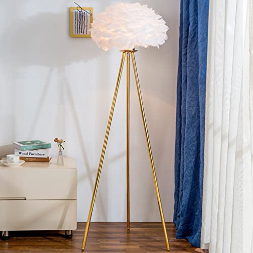Lámpara de estudio de diseño moderno con acabado en plumas