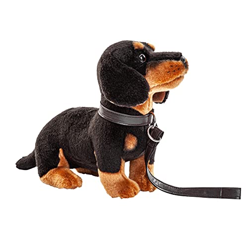 Uni-Toys - Dackel (mit Leine) - 27 cm (Länge) - Plüsch-Hund, Haustier - Plüschtier, Kuscheltier