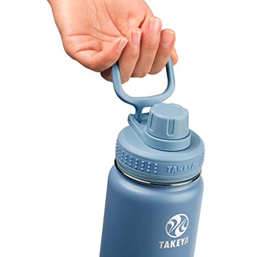 Takeya Actives Insulated Stainless Steel Water Bottle With Spout Lid, 24 Ounce, Bluestone #TOP2