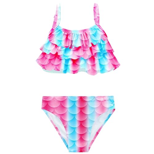Image of GALLDEALS Girls 3 Piece Swimsuits Bathing Suits Bikini with Matching Cover Up Skirt 3 to 12 Years