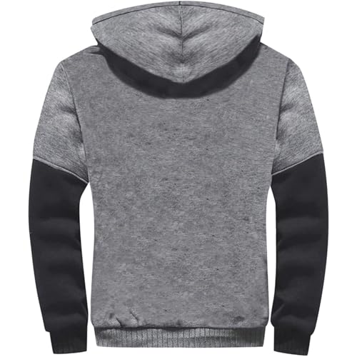 Hoodies for Men Sherpa Lined Hoodie Fleece Jacket Winter Heavyweight Coats — view 3
