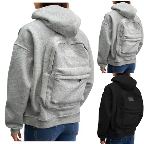 Felpa da viaggio da uomo con chiusura a strappo, da viaggio, con cappuccio, design oversize, felpa da donna, a maniche lunghe, con cappuccio, comoda giacca per le mezze stagioni, sport all'aria aperta