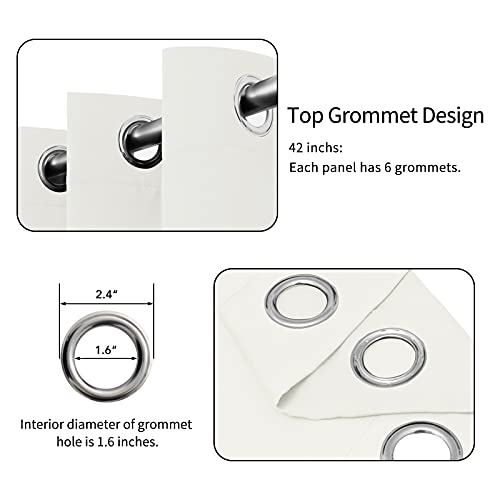 Image of Easy-Going Blackout Curtains for Bedroom, Solid Thermal Insulated Grommet and Noise Reduction Window Drapes, Room Darkening Curtains for Living Room, 2 Panels(42x63 in, Ivory)