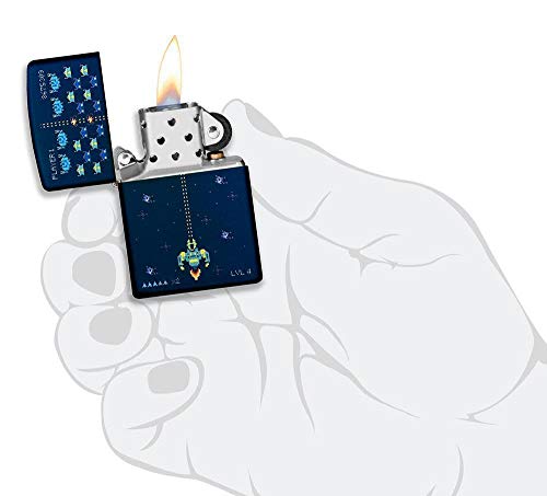 Image of Zippo Pixel Game Design Navy Matte Pocket Lighter