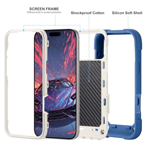 Image of MARKILL Compatible with iPhone with Built-in 360Rotating Ring Stand, Military Grade Drop Protection Full Body Rugged Heavy Duty Case Durable Cover (Blue, iPhone 17 Pro)