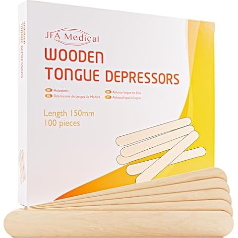 Pack of 100 JFA Medical Wooden Waxing Spatulas Cover
