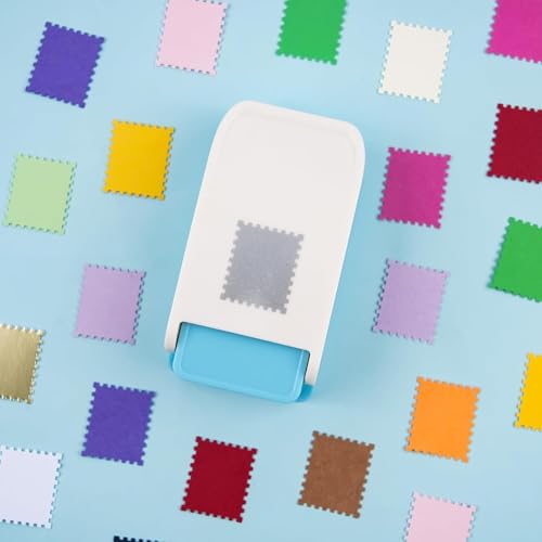 Image of Postage Stamp Punch, Postage Stamp Puncher, Paper Punch for Arts Projects Photos Festival Papers, Stamps Shapes Paper Puncher, Stamp Hole Puncher, Scrapbooking DIY Card Making Arts Crafts Supplies