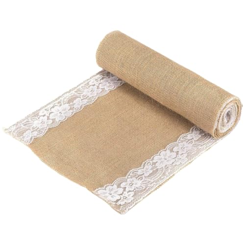 Zerodeko Mantel de Lino Amarillo Encaje Rústico para Decoración de Mesa en Bodas y Cenas, CREA Ambiente Romántico y Elegante
