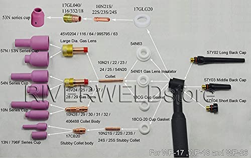 Image of RIVERWELD TIG Torch Collet 10N23x 5 /64 inch & 2.0mm Accessories 10pcs | for QQ300 PTA DB SR WP 17 18 26 TIG Welding Torch Consumables