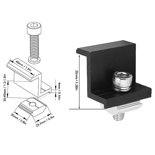 Painel Solar Fotovoltaico 12pcs Braçadeira de Extremidade z Liga de Alumínio Braçadeira de Suporte S