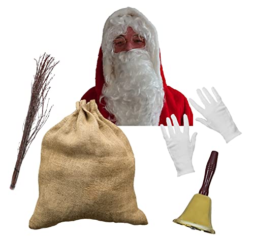 Unbekannt Deluxe Weihnachtsmann Kostüm-Zubehör Set 7-TLG. OneSize...
