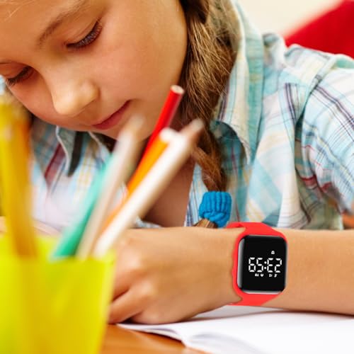 Image of Kids Watches for Girls Boys Digital Sport Watch with Step Counter Pedometer Vibration Alarm Clock, No App Waterproof Fitness Tracker Kids Watch Boys Girls Teens Students Ages 5-16