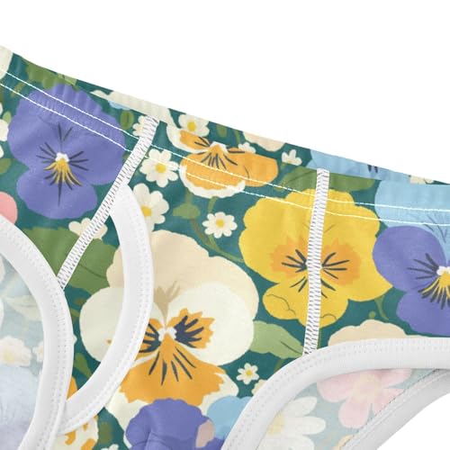 KLL The Garden Tricolor Pansy Flower Baby Boys Comfort Underwear Cute Children Panties4