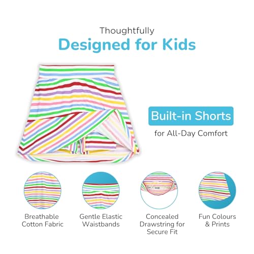 Image of YouGotPlanB Cotton Skater Skirt for Girls | Pack of 1 | Ages 3-16 Years | Attached Inner Shorts | Ideal for Sports & Play