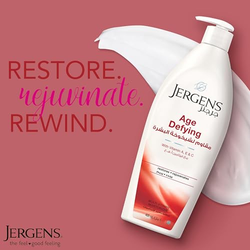 Image of Jergens Age Defying Multi-Vitamin Body And Hand Moisturizer With Emollients,Antioxidants And Vitamins A,C,E,For Dry Skin 400Ml,Lotion