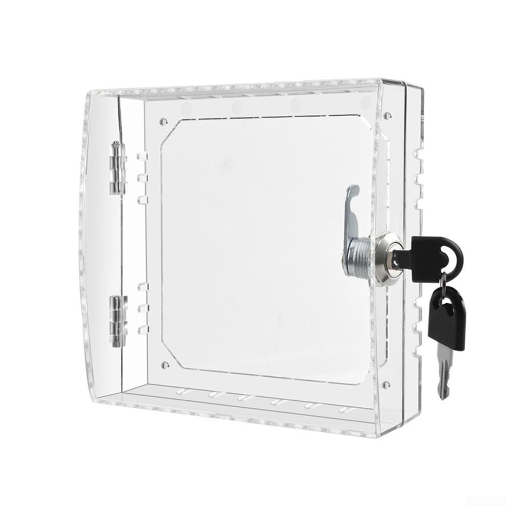 Oniissy Acrylic Thermostat Guard Lockable Ac Lock Box Cover Thermostat on Wall 2 Keys,Wall Mounted Thermostat Cover Box for Restaurants, Wall Ac Panel, School