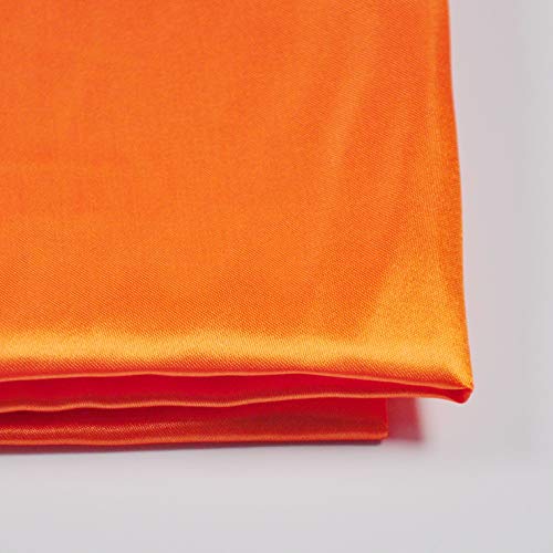 Charmeuse - Tela satinada naranja, 152 cm de ancho, sedosa, para bodas, novias, decoración, moda, manualidades de ropa por 1 yarda