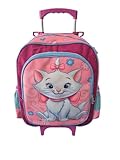 Mochila Escolar Gatinha Marie Rodinhas G Meninas Infantil