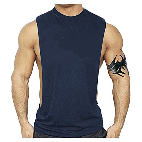 Mens Fitness Tanktops Zomer Casual Spiervest Sport Singlets Cotton Mouwloos T-shirt - Image 4