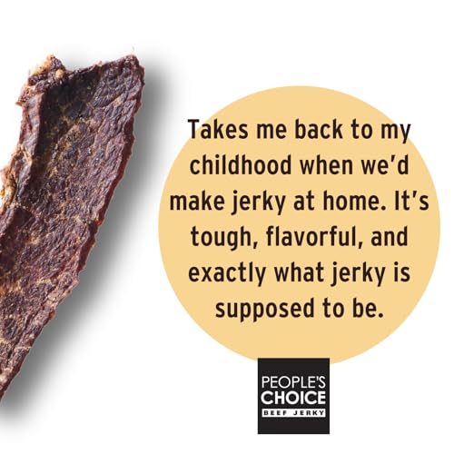 People’s Choice Beef Jerky – Old Fashioned – Original – Sugar Free, Zero Carb, 16g Protein, Keto Friendly – Dry Texture – Made in USA – 1 Pound (16 oz) Bag