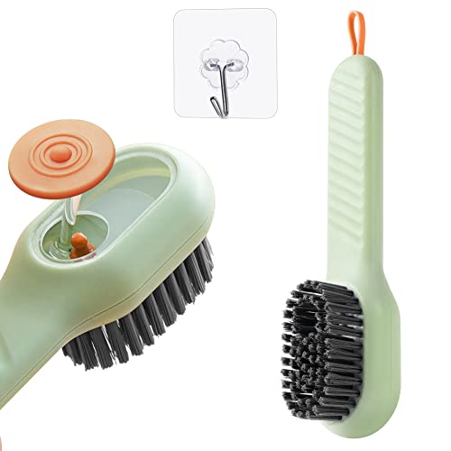 Flintronic Brosse de Nettoyage pour Chaussures, Brosse À Chaussures Liquide Multifonctionnelle Type de Presse Appuyez, Brosse de Lavage de Chaussures avec Distributeur de Savon pour la Maison