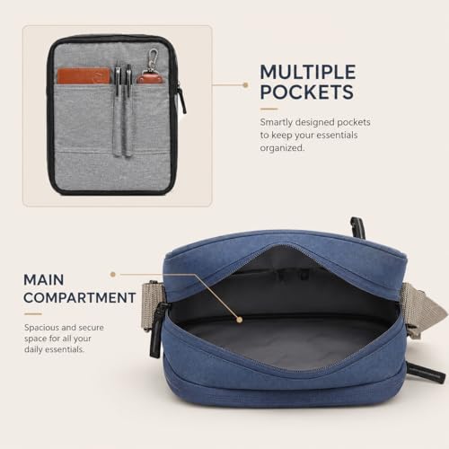 Image of Wooum Crossbody Sling Bag for Men & Women - Water-Resistant Side Shoulder Bag with 2 Main Compartments & Zipper Pockets - Perfect for Office, Travel & Daily Use