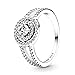 Price comparison product image Pandora Timeless Sterling silver Sparkling Double Halo ring with clear cubic zirconia, 50