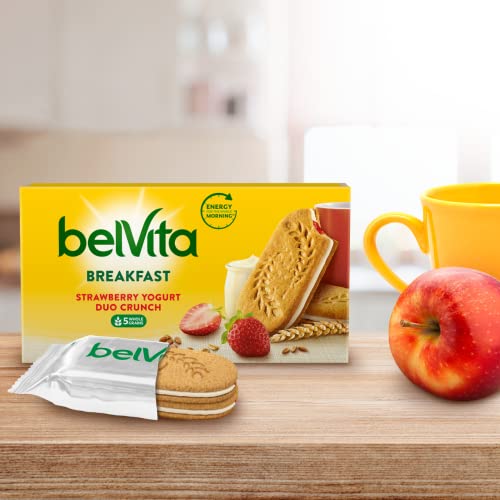 Belvita Breakfast Biscuits Duo Crunch Strawberry and Live Yogurt, 253g