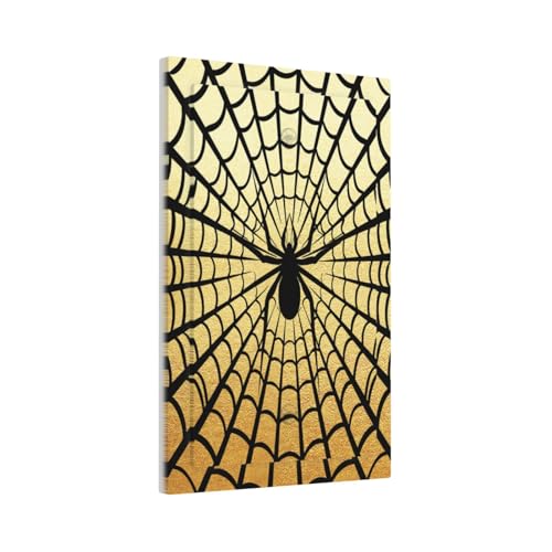 Decorative Switch Plate Covers Black Spider Spiderweb on Golden Background 1 Gang No Device Single Blank Outlet Covers Wall Plate Light Switch Cover Plate for Bedroom Home Decor