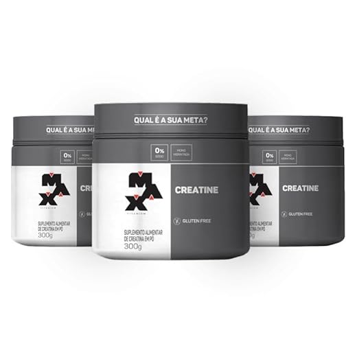 Kit Creatina Pura 300g Max Titanium (3 Potes)