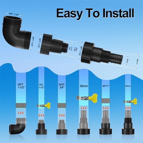 Image of Sump Pump 1.1HP Submersible Clean Dirty Water Pump 5000GPH Portable Draining Pumps for Pool Hot Tubs Basement Water Transfer