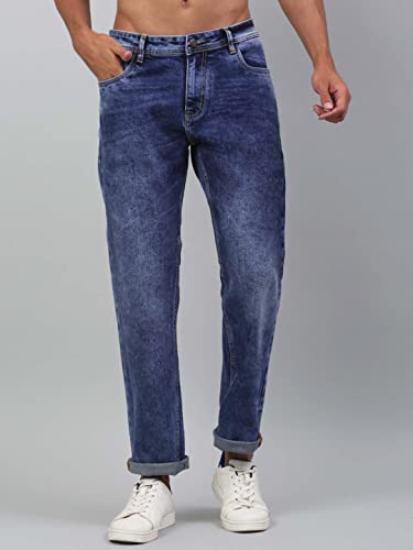 Image of LOUIS STITCH Mens Jeans Italian Cloth Denim Mid Rise Super Stretch Butter Comfort Relaxed Fit Jeans for Men (LSJNC-BU92)