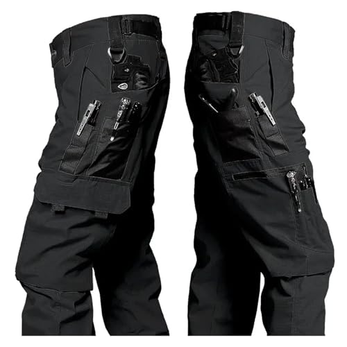 Pantalones TáCticos Pantalones cargo tácticos impermeables con cremallera y bolsillos con estampado de camuflaje for hombre, sin cinturón, resistentes al desgaste, for entrenamiento al aire libre. Par