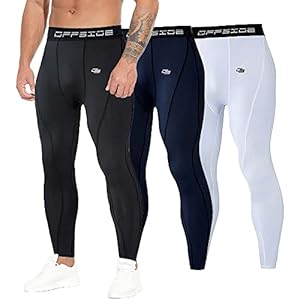 OFFSIDE Men’s Compression Pants, Workout Running Tight Sweat Pant, Cool Dry Baselayer Men Leggings for Sports Yoga Gym
