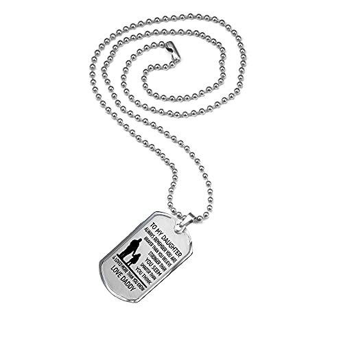 To My Daughter Necklace, Always Remember You are Braver Pendant Necklace, Stainless Steel Dog Tag Inspirational Gifts4