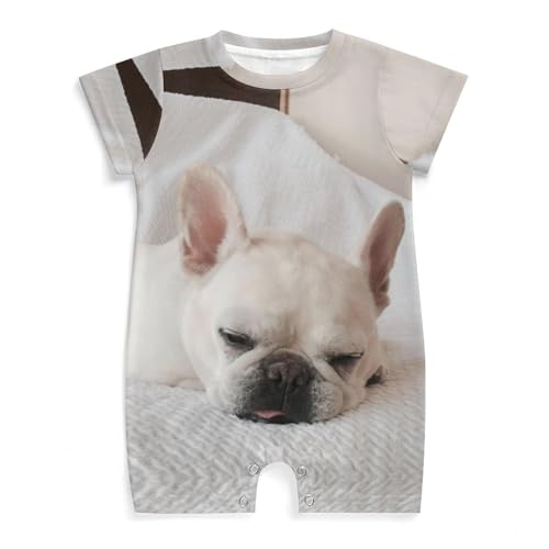 ベビー服 ロンパース 眠る フレンチブルドッグ 新生児服 男の子 女の子 赤ちゃん服 半袖 0~24ヶ月 出産祝い プレゼント パジャマ 肌着 人気 幼児服 ルームウェア