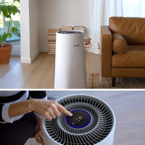 LEVOIT Air Purifiers for Home Large Room with Main Filter for Allergies, Cleaner for Pets, Smoke Mold, Pollen, Dust, Quiet Odor Eliminators for Bedroom, Smart Sensor, Auto Mode, LV-H134, White