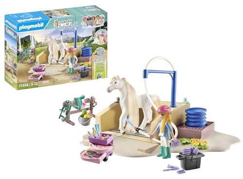 PLAYMOBIL Horses of Waterfall 71354 Isabella & Lioness mit Waschplatz, umfangreiche Pferdepflege,...