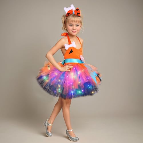 Girl LED Halloween Princess Dresses Up Lace Tutu Tulle Slip Dress Girls Light Up Dress for Halloween Costumes2