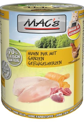 Produktbild von MAC's Cat Huhn mit ganzen Geflügelherzen - 6 x 400 g