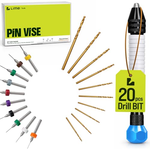 Micro Drill Bits Set with Pin Vise | Small Hand Drill - Pin Vise Hand Drill Manual, PCB Mini Bits for Resin Beads Polymer Clay | DYI Jewelry Making, set