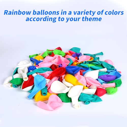 Jsocoah Balloons Assorted Colors, 12 Inches (120 Pack) Rainbow Balloons, Thickened Latex Balloons for Kid\'s Birthday Party, Colorful Balloons, Bright Color Party Balloons, Exquisite Rainbow Balloon - Thumbnail 5