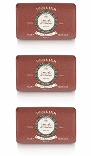 Perlier:"Sandalo" Sandalwood Scented Soap * 4.4 Ounce (125gr) Packages (Pack of 3) * [ Italian Import ]